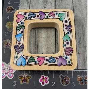 Stampendous Heart Frame QN021 Nestling Rubber Stamp Wood #D73